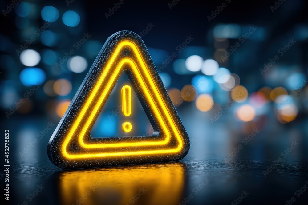 Poster proactive ai alert system with subtle glow in night urban setting