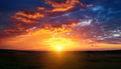 Fototapeta premium beautiful photo of a bright sunset