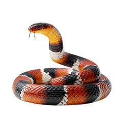 Naklejka premium A vibrant coral snake slithering gracefully, showcasing its striking colors and patterns