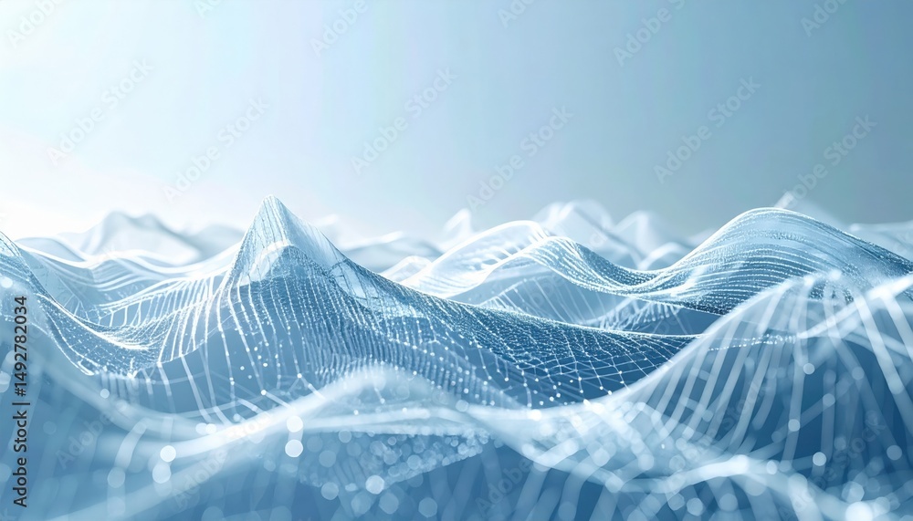 Aufkleber visualizing data waves abstract representation of technology trends digital environment aesthetic co