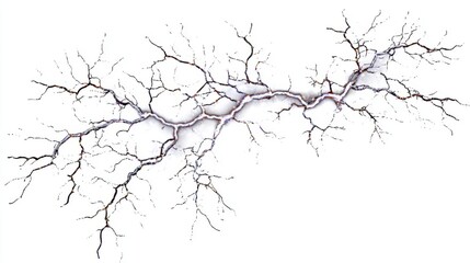 Isolated Crack on White Surface Macro Shot Abstract Design Element Imperfection Detail Damage Fracture Breakage Destruction