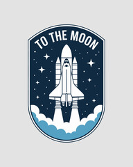 Set of space and astronaut , patches, emblems, badges and labels.