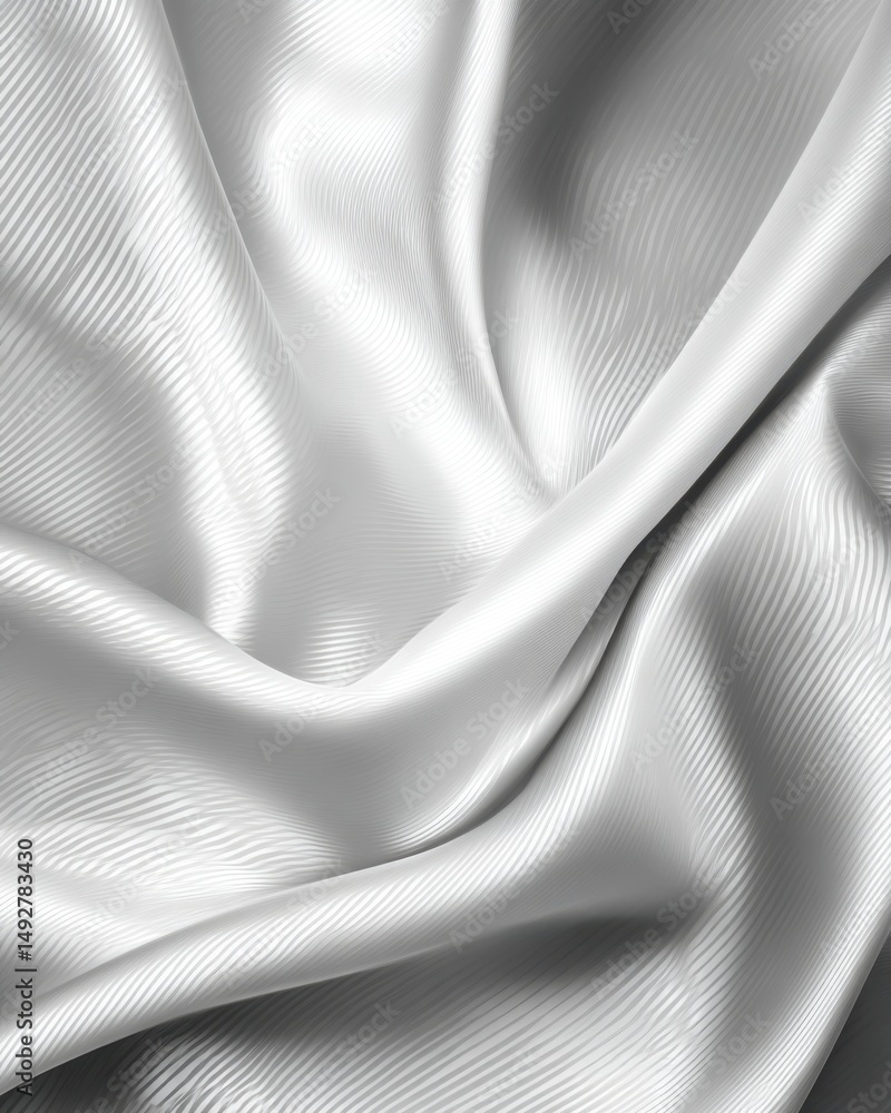 Poster abstract flowing white satin fabric texture close up studio shot for elegant background or design el