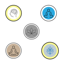 Vector drawing of yoga icons
