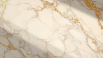 Naklejka premium A high-resolution texture featuring elegant gold veins running through a creamy white marble background. The luxurious and sophisticated design is ideal for creating upscale presentations, wedding