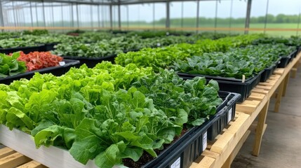 Greenhouses leafy green growing plants