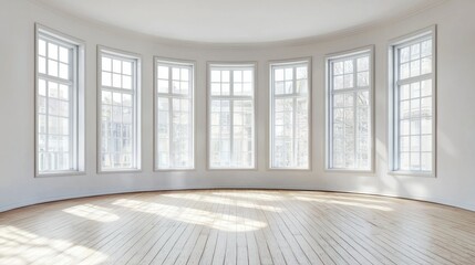 Obraz premium Large bay windows isolated on white background