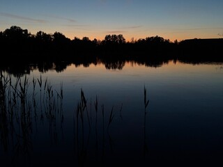 sunset over the lake