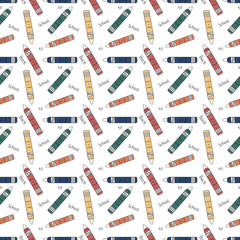 Seamless pattern Back to School set. Vector illustration design digital file download for print, printable, wallpaper, background, gift wrapper, textile, backdrop and many project. 