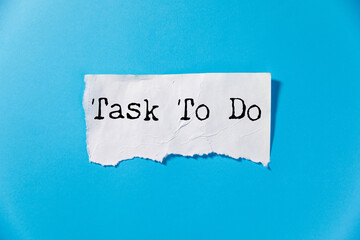 task to do text on paper