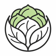 Brussels Sprout outline icon on white background