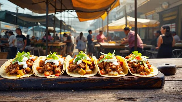 Mexican taco food truck.