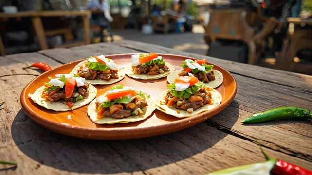 Mexican taco food truck.