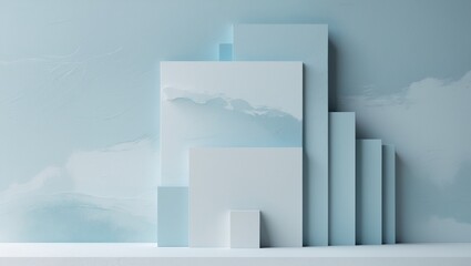 Light blue wall and floor background for interior design concepts, home decor, office settings, or minimalist aesthetics in photography projects.