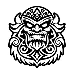 A glyph style icon of mandala circle