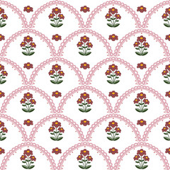 sweet pink tiles seamless pattern 