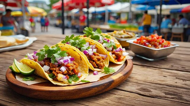 Mexican taco food truck.
