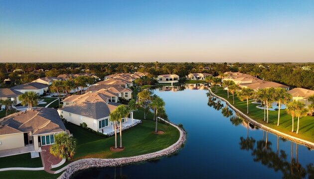 bird s eye view of stunning residences in a sunny margate florida neighborhood showcasing a pond s reflection