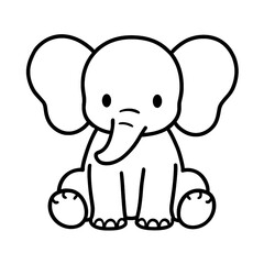 Fototapeta premium Cute Cartoon Elephant Illustration