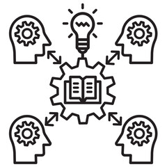knowledge management icon KM vector