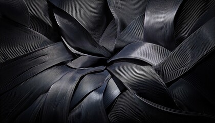 Obraz premium vertical dark black flexible bend abstract trellised or cellular background