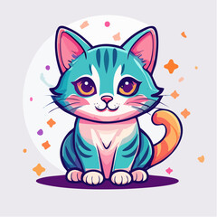 Cute Cartoon Cat Illustration