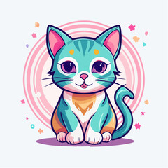 Cute Cartoon Cat Illustration