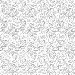 Seamless Space and Weather Doodle Pattern – Cute Hand-Drawn Vector Background