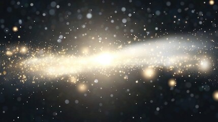 Obraz premium a glowing galaxy with bright stars and cosmic dust against a dark space background