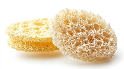 Loofah and exfoliating sponge isolated on white background