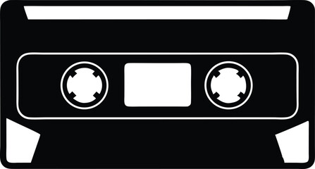 vhs cassette tape silhouette vector