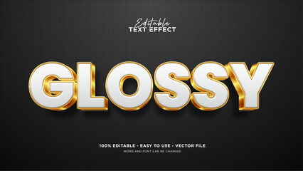 Editable golden 3d text effect, glossy text style effect