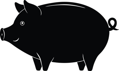 piggy bank silhouette vector icon