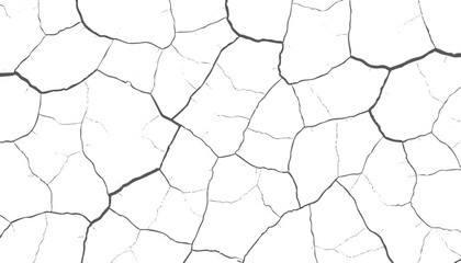 Cracked texture design with rusty black wall damage. Dry soil and ground sketch pattern. Fissure surface with scratch background elements.