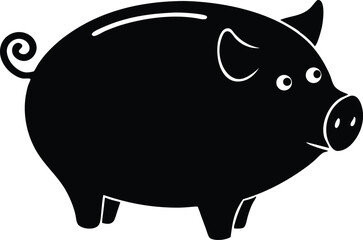 piggy bank silhouette vector