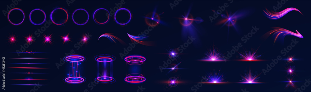 Poster flash wave ring with thunder line and electric sparkle using motion trail and glowing blur in fantas