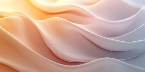 Fototapeta premium Abstract waves of light fabric with soft color gradients