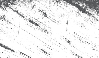 Fototapeta premium Grunge style overlay with dust particle texture. Abstract dirt grain and brush strokes design. Vector black scratches on white background wallpaper.