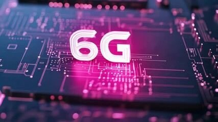 illuminated 6G text on a digital circuit board representing future technology, communication - Powered by Adobe