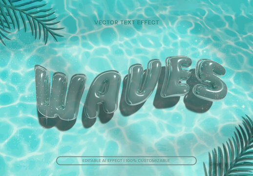 Shimmery Ocean Wave 3D Text Effect 