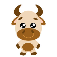 Cute Cartoon Bull Clipart, Farm Animal Character PNG