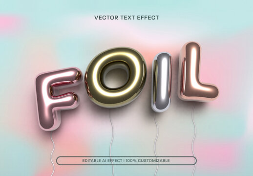 Metallic Party Balloon Text Effect