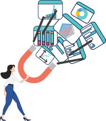 データを分析するイラスト