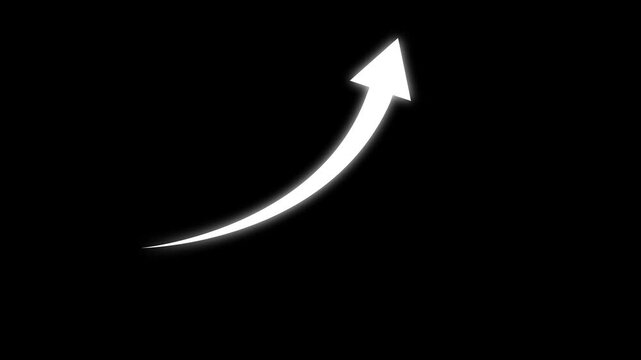 Growing business arrow on black. Profit arow .Business concept, growing chart. Concept of sales symbol icon with arrow moving up. Economic Arrow With Growing Trend,4k video