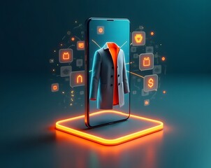 Online fashion shopping app concept for buying clothes on your phone now