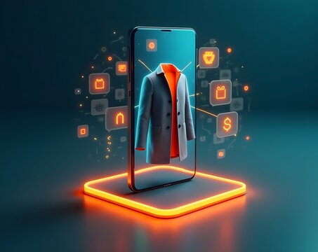 Online fashion shopping app concept for buying clothes on your phone now