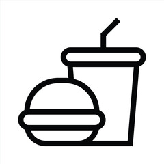 fast food icon. burger and drink combo for food vector illustration