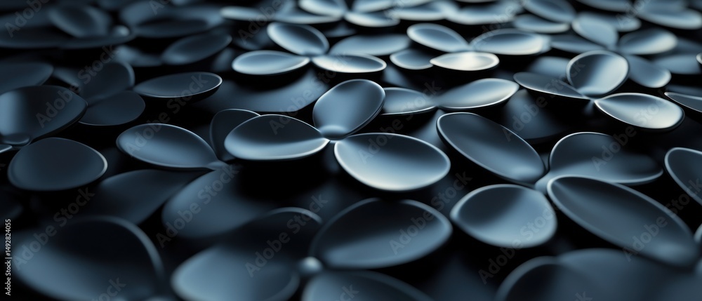 Aufkleber abstract petal pattern close up view dark background matte finish minimalist design studio shot