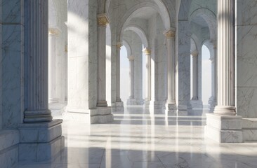 Obraz premium Arched marble columns architecture interior