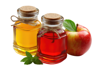 Apple Juice & Fresh Apple: A visual representation of a perfect, delicious and fresh glass bottle juice and apple. A vibrant and appealing composition.